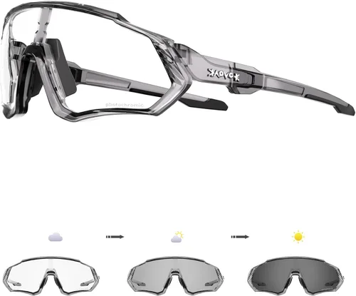 Miniatura 10 de KAPVOE Gafas de ciclismo fotocromáticas para hombres y mujeres, gafas de sol para bicicleta de montaña MTB, para bicicleta de montaña Clear - K9408