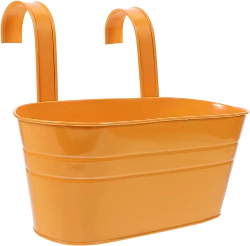 MERRYHAPY Maceta de barril de hierro desmontable con ganchos dobles para colgar en la pared para decoración interior/exterior, color aleatorio