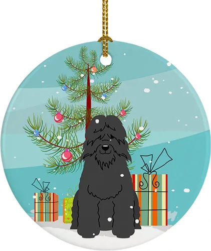 Miniatura 23 de Caroline's Treasures Adorno de cerámica para árbol de Navidad, Laika Spitz de Siberia Occidental, decoración colgante para árbol de Navidad