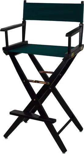 Casual Home American Trails - Silla de directores extra ancha de alta calidad, 30 pulgadas de alto, marco negro, lona verde cazador