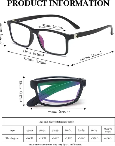 Miniatura 5 de LUFF Reading Glasses blue light blocking 4 Pairs Folding spring hinge Readers Women Men