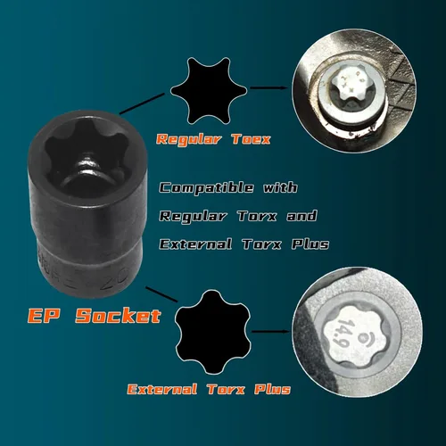 Miniatura 3 de Torx Plus - Juego de dados externos Torx Plus de 6 puntos EP EP4 – EP32 19 piezas con 1/2 pulgadas, 3/8 pulgadas, 1/4 pulgadas, repuesto para juego