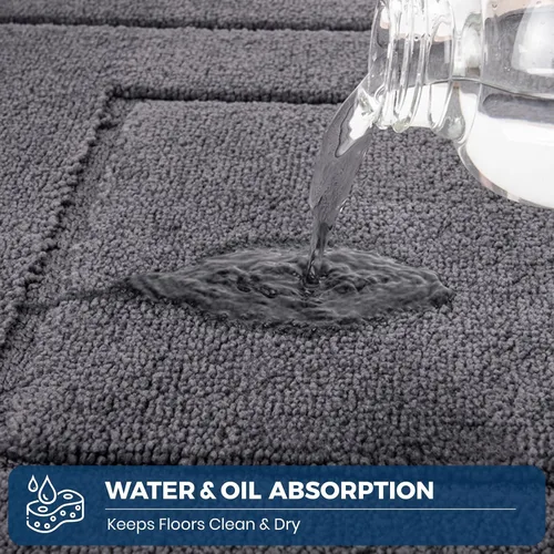 Miniatura 5 de PURRUGS Alfombra de pasillo de cocina lavable a máquina, 24 x 70 pulgadas, antideslizante, súper absorbente, suave para cocina, pasillo y Gris