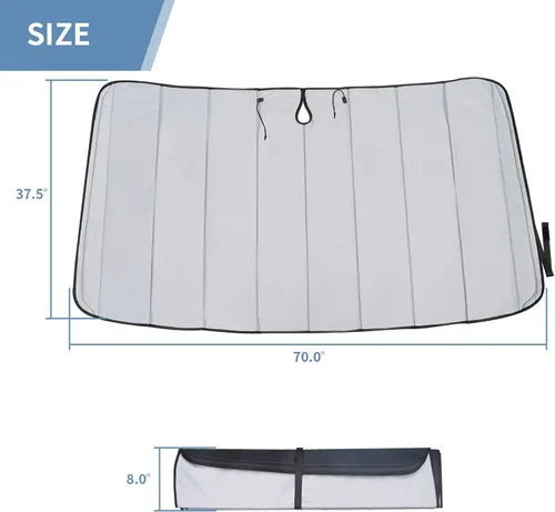 Miniatura 7 de Parasoles para parabrisas Mercedes-Benz Sprinter Van, cubierta de ventana gruesa con aislamiento Oxford para parabrisas de caravana, imanes