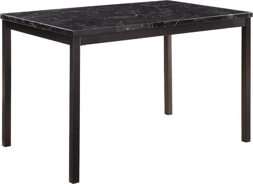Miniatura 7 de Lexicon Malaya - Mesa de comedor con altura superior de mármol sintético, 40 pulgadas de largo x 40 pulgadas de ancho, marrón