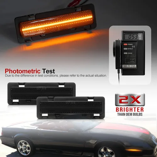 Miniatura 2 de Luces LED de posición laterales delanteras de repuesto para Chevy Camaro Euro 82-92 Lente ahumada ámbar LED parachoques de señal lateral