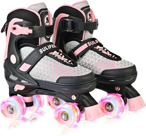 Miniatura 11 de SULIFEEL Patines para niñas y niños, 4 tallas ajustables con ruedas iluminadas, patines seguros y divertidos para niños, mejor regalo