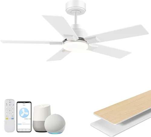 Miniatura 13 de Hoenofly Ventilador de techo inteligente de 42 pulgadas con control remoto de luces, control por aplicación y voz Alexa WIFI, motor CC reversible