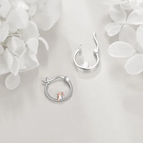 Miniatura 118 de VONALA Bonitos aretes de aro de plata de ley 925, regalos de cumpleaños para mujer