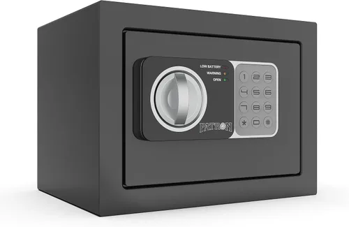 Miniatura 10 de PATRON Pequeña caja fuerte con llave, mini caja fuerte para dinero, pequeñas cajas fuertes para monedas para el hogar con código, pequeña caja