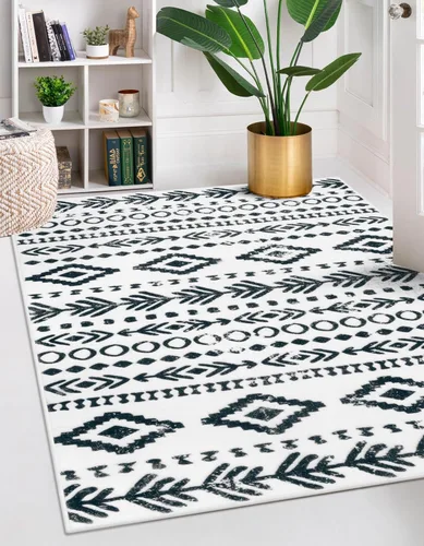 Miniatura 32 de Lahome Alfombra bohemia marroquí para entrada, lavable, de 2 x 3 pies, color gris y blanco, antideslizante, ultra fina, suave, rústica con estampado