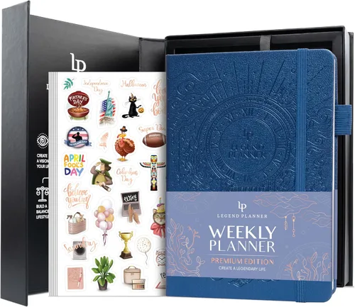 Miniatura 14 de Legend Planificador Semanal Premium – Planificador Semanal, Mensual y de Presupuesto Sin Fecha – Organizador de Vida para Gestión del Tiempo y Negro
