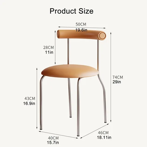 Miniatura 2 de LEIYTFE Silla de comedor minimalista moderna nórdica para recepción, cojín de cuero y respaldo, silla de lectura para sala de estudio y balcón Negro