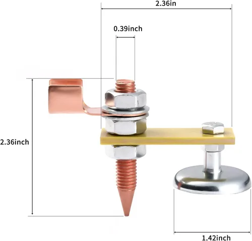 Miniatura 6 de Paquete de 2 herramientas de sujeción magnética de soldadura con 2 varillas conductoras, cabeza magnética de soldadura, fuerte magnetismo de succión