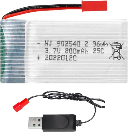 3.7V 800mAh 25C RC Avión Lipo Batería 902540 para FPV UAV Control Remoto Aviones Control Remoto UAV Quadcopter Copter.X5C X5SW Drone Batería con JST