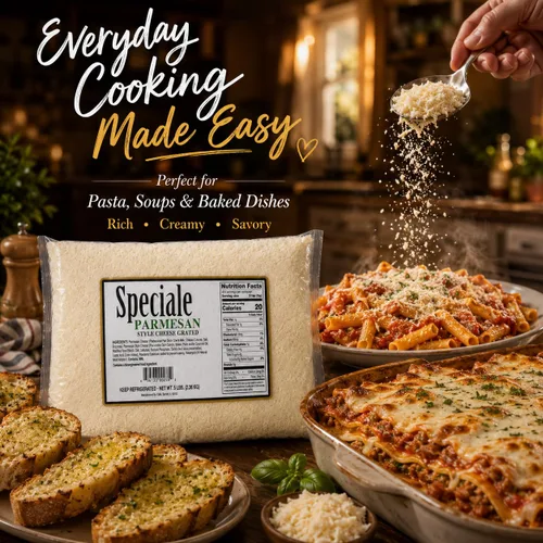 Miniatura 6 de Speciale Queso parmesano rallado de estilo italiano, bolsa a granel de 5 libras, queso rallado fino de primera calidad para pasta, pizza, sopas