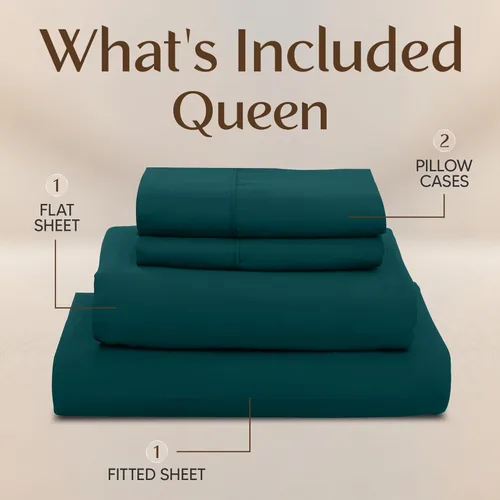 Miniatura 3 de Utopia Bedding Juego de sábanas tamaño Queen, sábanas de 4 piezas, microfibra suave y transpirable, incluye 1 sábana bajera, 1 sábana encimera y 2