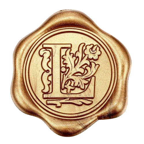 Miniatura 27 de Yoption 50 piezas de pegatinas de sello de cera inicial G, pegatinas de sello autoadhesivas de letra dorada retro antigua para sobres, para bodas