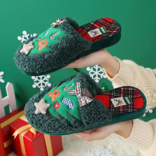Miniatura 5 de CORIFEI Pantuflas de Navidad para invierno con soporte de arco de espuma viscoelástica y suela de goma