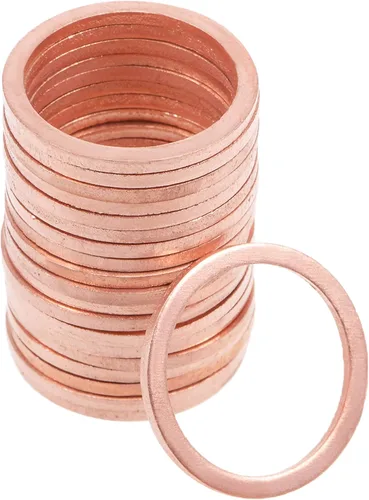 Miniatura 6 de uxcell Anillo de sellado plano de cobre M18 x 0.945 in x 0.059 in para tuerca de tornillo