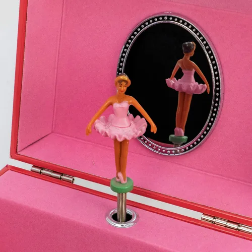 Miniatura 7 de Caja de música de bailarina con corazones con collar de bailarina de color plateado
