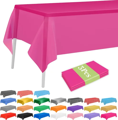 Miniatura 18 de PLULON 6 Pzas Manteles de Colores Arcoíris de Plástico Desechables Cubierta de Mesa para Mesas Rectangulares 54 x 108 Pulgadas Mantel Impermeable