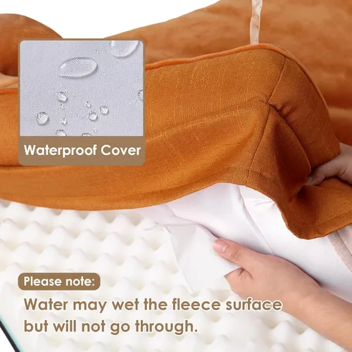 Miniatura 169 de EHEYCIGA – Cama ortopédica impermeable para perros pequeños, de espuma viscoelástica tipo caja de huevos, con bordes elevados y base antideslizante