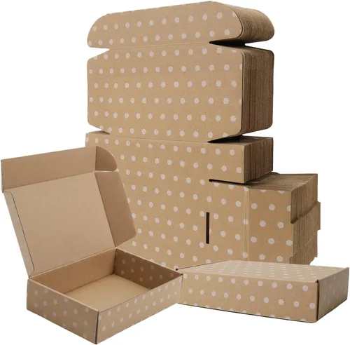 Miniatura 8 de BIOBROWN Cajas de cartón corrugado de 6 x 4 x 3 pulgadas, paquete de 50 cajas pequeñas para embalaje, cajas de envío para pequeñas empresas, negras