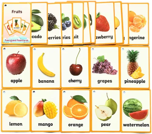 21 unids/set fruta niños regalos inglés tarjetas flash tarjeta de bolsillo educativo aprendizaje bebé juguetes para niños pre-jardín de infantes