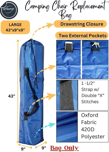 Miniatura 3 de Bolsa de repuesto para silla de camping plegable, silla de campamento portátil, hamaca, esterilla de yoga, paraguas, tiendas de campaña, trípodes