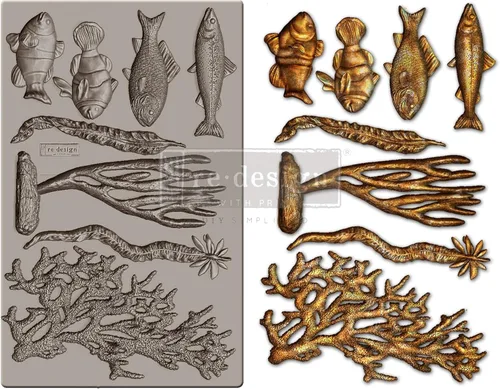 Miniatura 2 de Rediseño con Prima Redisign Furniture Decor Moulds® Coral Reef de 5 x 8 pulgadas, grosor de 0.315 in de grosor para aparador de funiture, chocolate