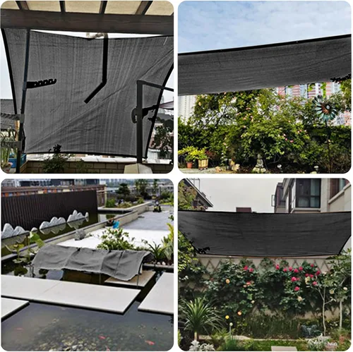 Miniatura 8 de winemana 40% paño de sombra negro, lona de malla duradera de 6.6 x 6.6 pies con ojales, red resistente para sombra solar de jardín, sombreado