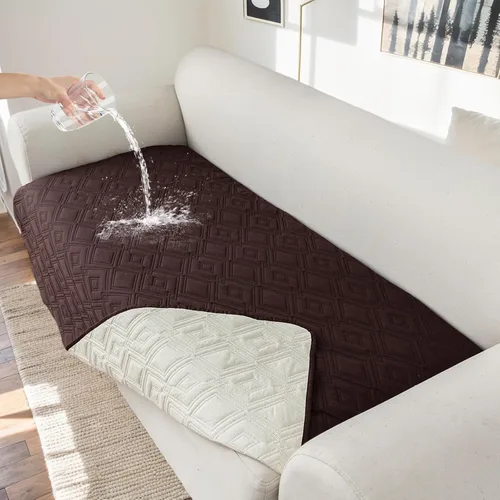 Miniatura 30 de Genina Juego de 2 Fundas de Reposabrazos para Sofá 100% Impermeables, Fundas para Reposabrazos de Sofá, Sillón, Protectores Antideslizantes