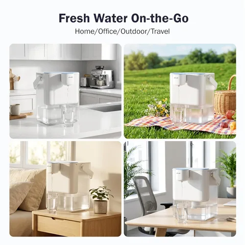 Miniatura 9 de Frizzlife MD40 - Dispensador de filtro de agua eléctrico con 6 filtros, 400 galones, NSF/ANSI 53 & 42 y 372, reduce el plomo, PFAS, jarra de vida