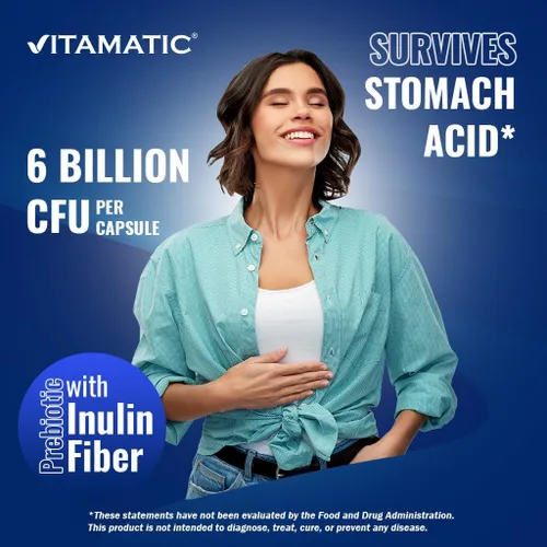 Miniatura 6 de Vitamatic Bifidobacterium Longum 6 mil millones de UFC por cápsula DR - 60 unidades - Promueve la salud intestinal - Fabricado con fibra prebiótica