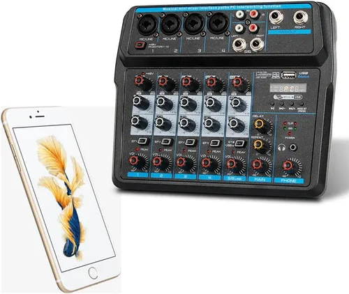 Miniatura 3 de Mezclador de audio, consola de mezcla de sonido, mezclador profesional, mezcla de potencia, USB para grabación/DJ/karaoke/escenario y estudio