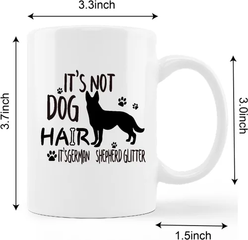 Miniatura 5 de kunlisa Divertida taza de pastor alemán, taza de cerámica con purpurina de pastor alemán, 11 onzas, regalos para amantes de los perros, mujeres