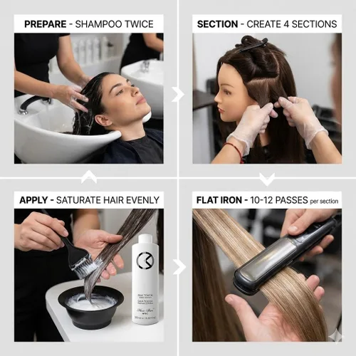 Miniatura 4 de Hair Bar NYC Silk Touch - Tratamiento de queratina de 4.06 fl oz (4.1 fl oz) Tratamiento avanzado de reparación y alisado del cabello Nutrición