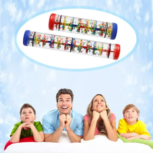 Miniatura 7 de Rainmaker palo de lluvia de 12 pulgadas para bebés tubo sonajero palo de lluvia agitador musical instrumento sensorial auditivo juguete para bebé