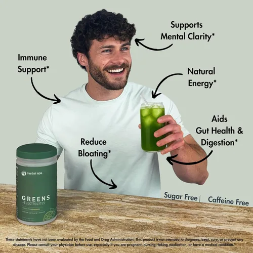 Miniatura 4 de Nutrition Daily Super Greens & Electrolytes Powder - Salud intestinal, hidratación, energía y alivio de la hinchazón - Espirulina, clorella, pre