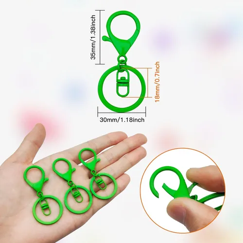 Miniatura 5 de 30 llaveros con cierre de langosta para fabricación de joyas, broches de metal giratorios con cierres giratorios, clips de gancho, anillo de llavero