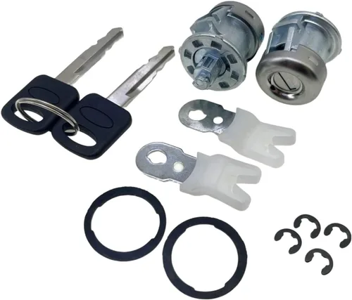 Miniatura 2 de Cilindro de cerradura de puerta y juego de llaves 7C3Z1521990A Compatible con F-150 1996-1909 F-250 1997-1909 F-350 Explorer Expedition Navigator