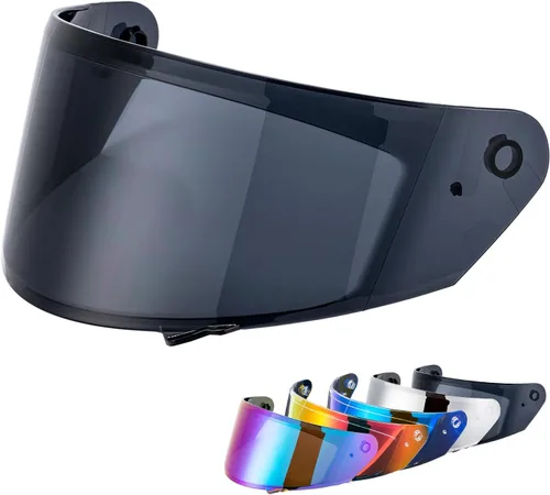 VCOROS X9 - Protector de repuesto para casco integral de motocicleta con lente de 5 colores disponible (Negro)