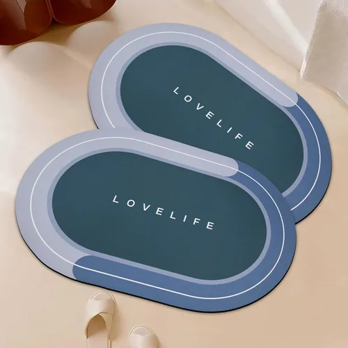 Miniatura 8 de Tapetes de baño de goma de secado rápido, antideslizantes, súper absorbentes, de secado instantáneo, alfombra de baño frente al fregadero de la Beige