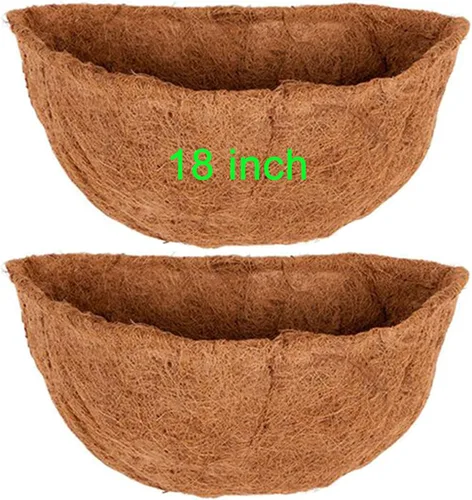 Miniatura 14 de 1 forros de coco de 18 pulgadas para macetas semicirculares, medio círculo, fibra de coco de repuesto para cestas colgantes de pared, 1 unidad