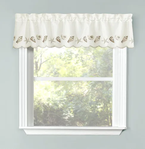 RENAISSANCE HOME FASHION Seashells bordadas, 58 x 12 pulgadas | Cenefa, natural
