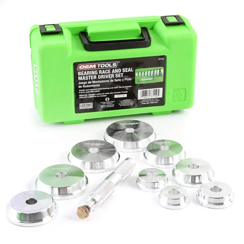 OEMTOOLS 37119 Juego de instalación de rodamientos y carreras, juego de destornilladores de sellos con 9 discos, herramienta de instalación de
