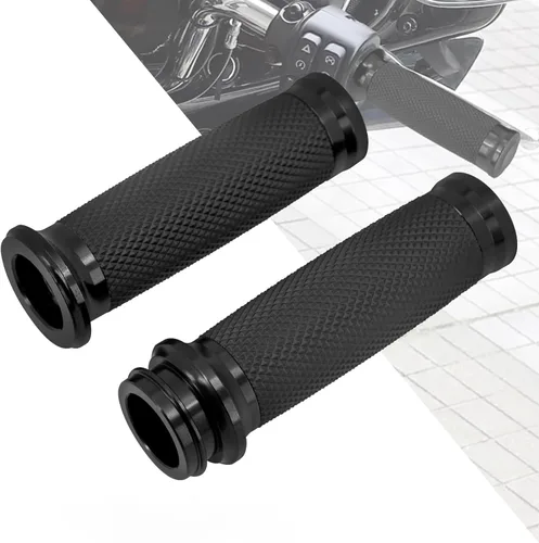 1" Electronic Throttle Defiance Handlebar Grips 25mm Hand Grips Fit for Harley Touring Street Glide Road King Road Glide Electra Glide #2 Negro
