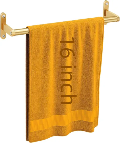 Miniatura 13 de KLJKPA Toallero de baño de 16 pulgadas, toallero para baño montado en la pared, moderno y resistente soporte para toallas de mano de acero Negro