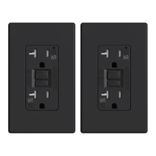 Miniatura 53 de ELEGRP Salida GFCI para Exteriores, Receptáculo GFI Eléctrico de Autoprueba de 15 Amperios con Diseño Más Delgado, Receptáculo GFCI Resistente a